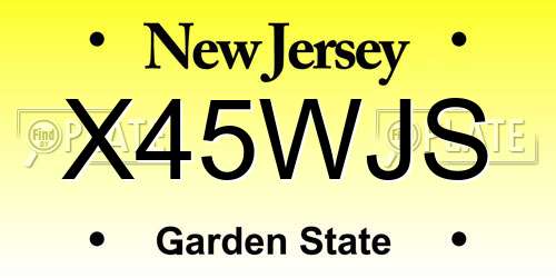 X45WJS New Jersey License Plate