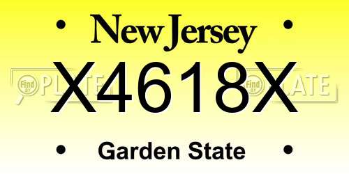 X4618X New Jersey License Plate