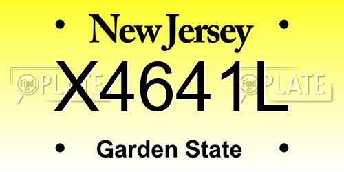 X4641L New Jersey License Plate