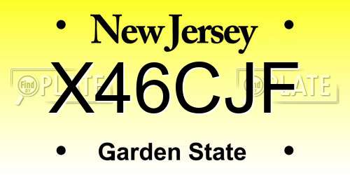 X46CJF New Jersey License Plate