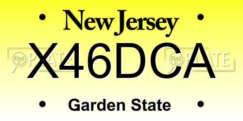 X46DCA New Jersey License Plate