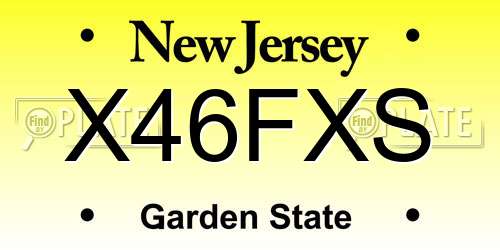 X46FXS New Jersey License Plate