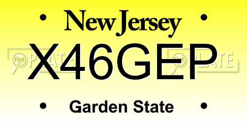 X46GEP New Jersey License Plate
