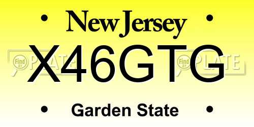 X46GTG New Jersey License Plate