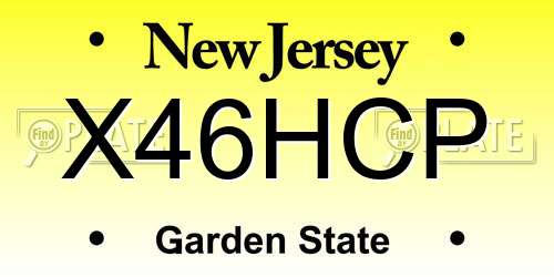 X46HCP New Jersey License Plate