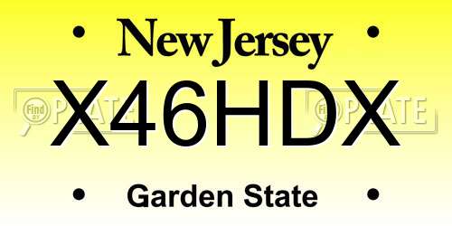X46HDX New Jersey License Plate