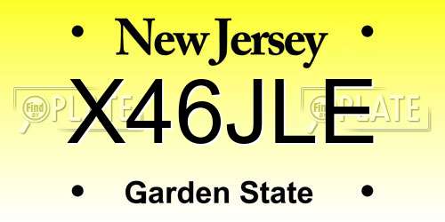 X46JLE New Jersey License Plate