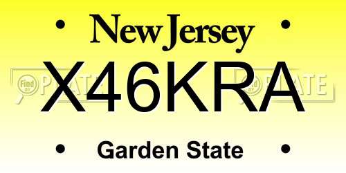 X46KRA New Jersey License Plate