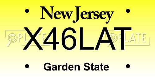 X46LAT New Jersey License Plate
