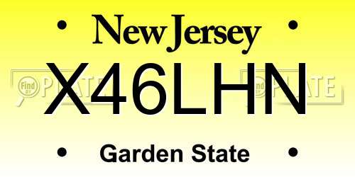 X46LHN New Jersey License Plate