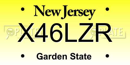 X46LZR New Jersey License Plate