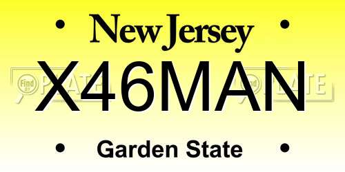 X46MAN New Jersey License Plate