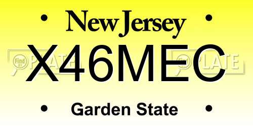 X46MEC New Jersey License Plate