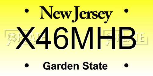 X46MHB New Jersey License Plate
