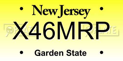 X46MRP New Jersey License Plate