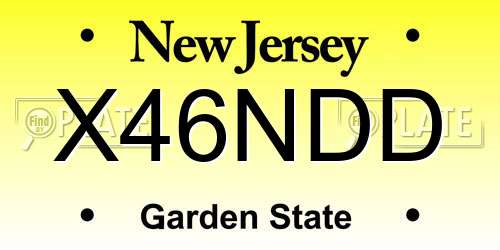 X46NDD New Jersey License Plate