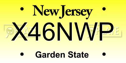 X46NWP New Jersey License Plate