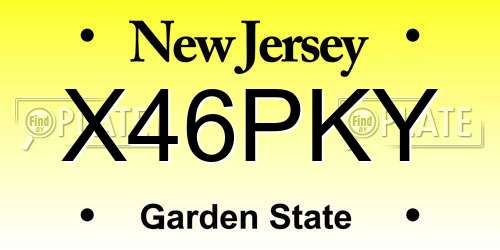 X46PKY New Jersey License Plate