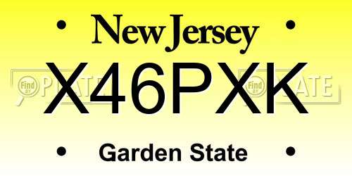 X46PXK New Jersey License Plate