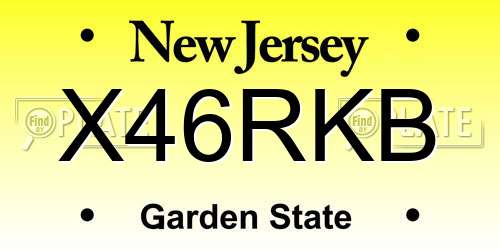 X46RKB New Jersey License Plate