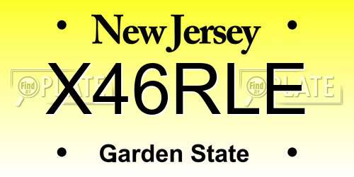 X46RLE New Jersey License Plate