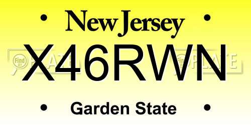 X46RWN New Jersey License Plate