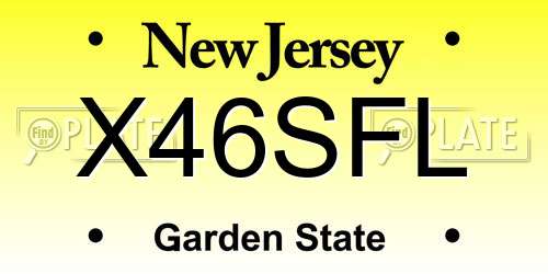 X46SFL New Jersey License Plate