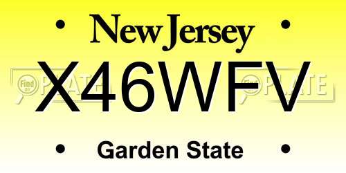 X46WFV New Jersey License Plate