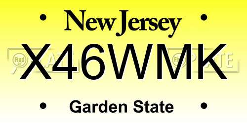 X46WMK New Jersey License Plate
