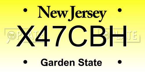 X47CBH New Jersey License Plate