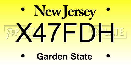 X47FDH New Jersey License Plate