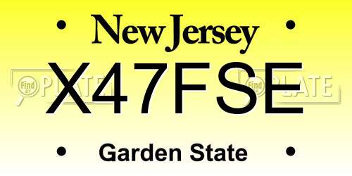 X47FSE New Jersey License Plate