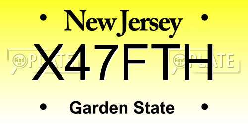 X47FTH New Jersey License Plate