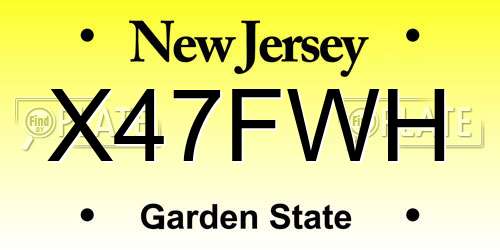 X47FWH New Jersey License Plate