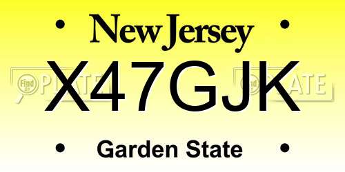 X47GJK New Jersey License Plate