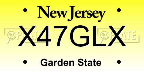 X47GLX New Jersey License Plate