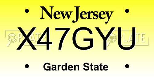 X47GYU New Jersey License Plate