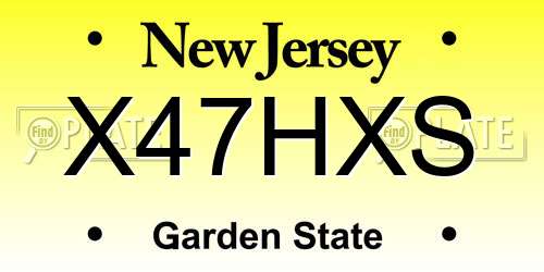 X47HXS New Jersey License Plate