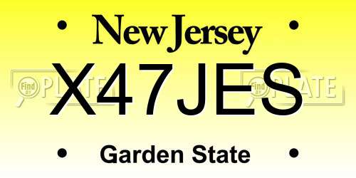 X47JES New Jersey License Plate