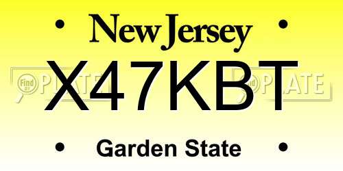 X47KBT New Jersey License Plate