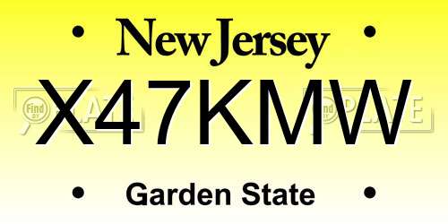 X47KMW New Jersey License Plate
