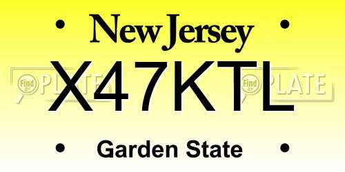 X47KTL New Jersey License Plate