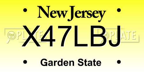 X47LBJ New Jersey License Plate