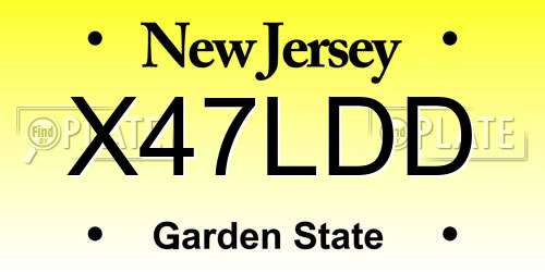 X47LDD New Jersey License Plate