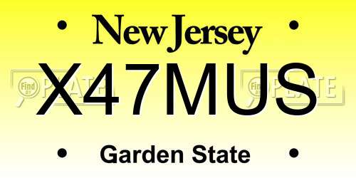 X47MUS New Jersey License Plate