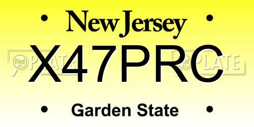 X47PRC New Jersey License Plate