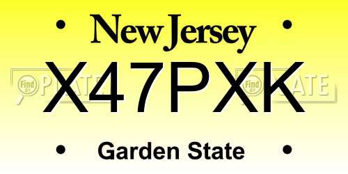 X47PXK New Jersey License Plate