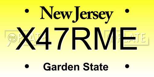 X47RME New Jersey License Plate