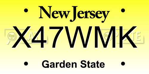 X47WMK New Jersey License Plate