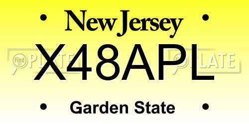 X48APL New Jersey License Plate